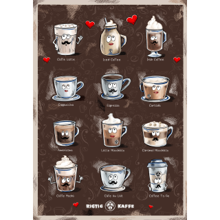 Rigtig Kaffe COFFEE DRINKS Poster 21x30cm