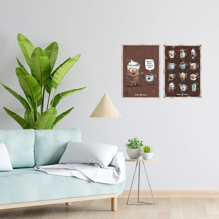 Rigtig Kaffe 2 Brun Kaffe Posters 21x30cm