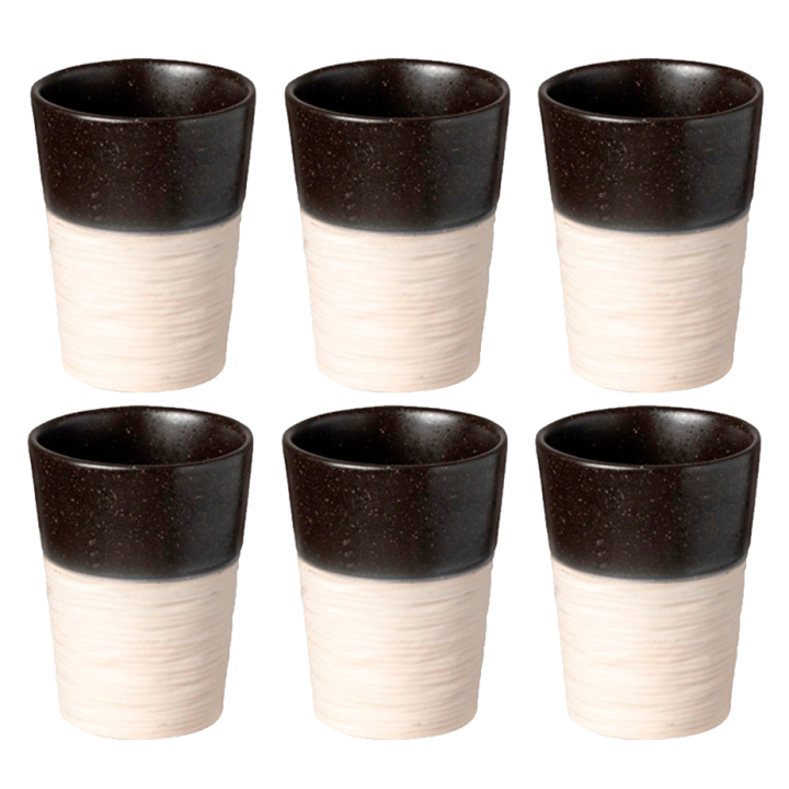 Costa Nova Notos Mugg 6 st 0,13L Svart/Kräm