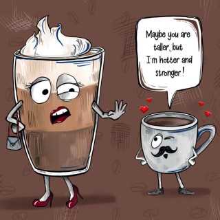 Rigtig Kaffe HOTTER & STRONGER Poster 21x30cm