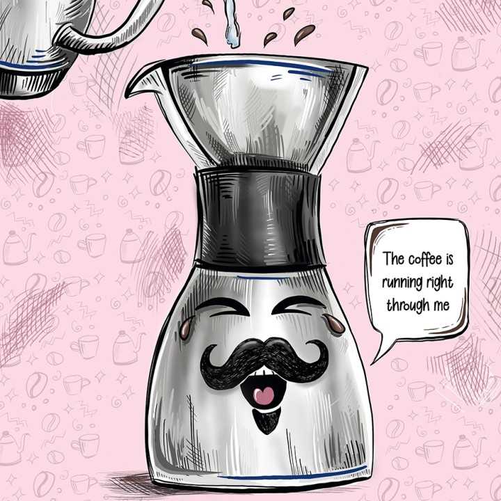 Rigtig Kaffe 2 Blå/rosa Kaffe Posters 21x30cm