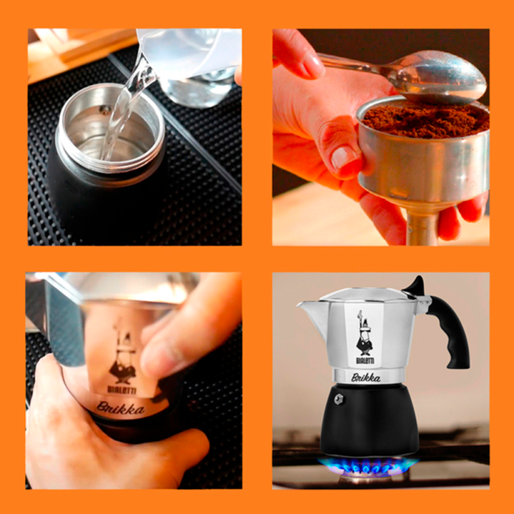Bialetti Brikka 4 Koppar mokabryggare