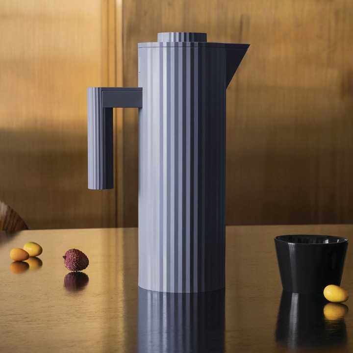 Alessi Plissé Termokanna 1L Grå