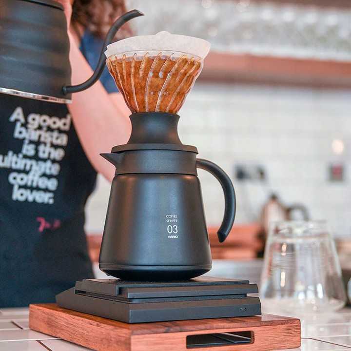 Hario V60-03 Rostfritt Stål Server 0,8L Svart