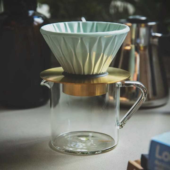 Loveramics Brewers Smooth Dripper Celadon Grön 2 Kopp Inkl. Stativ Metallisk