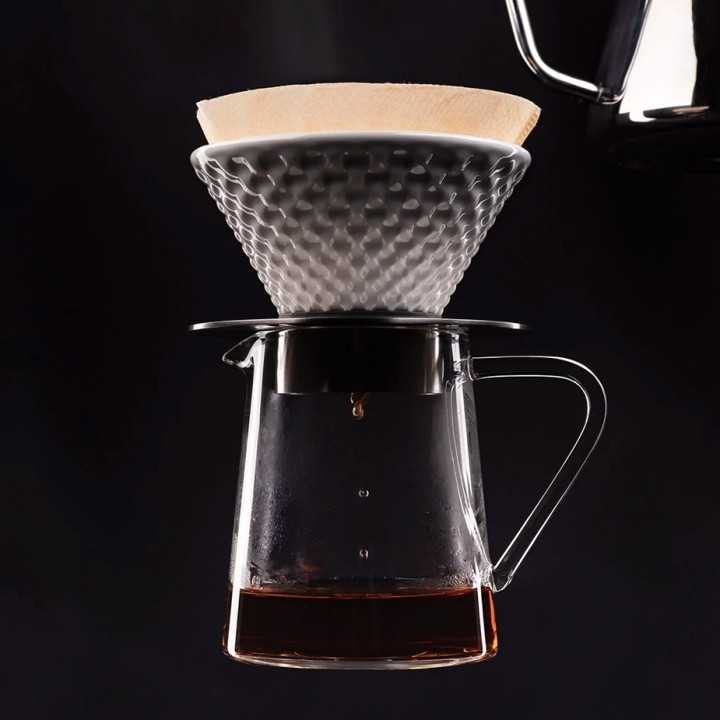 Loveramics Brewers Strong Dripper Vit 2 Kopp Inkl. Stativ Metallisk