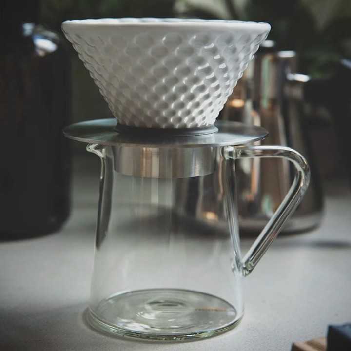 Loveramics Brewers Strong Dripper Vit 2 Kopp Inkl. Stativ Metallisk