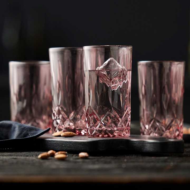 Lyngby Sorrento Highballglas 38 cl 4 St Pink