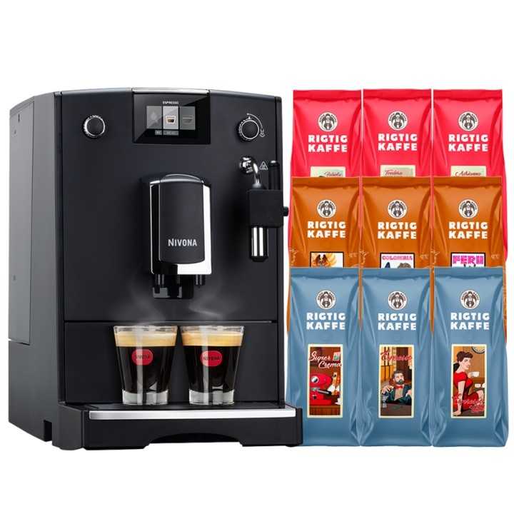 Nivona NICR 550 Matt Svart Espressomaskin Inkl. 4,2kg Rigtig Kaffe
