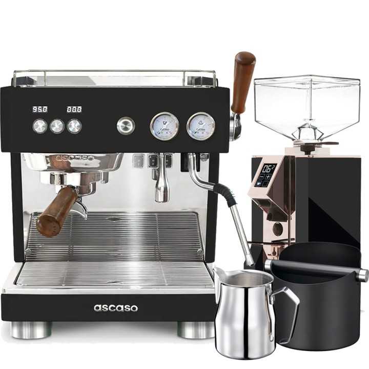Ascaso Baby T Plus Svart Inkl. Eureka Mignon Turbo Espressokvarn Inkl. Baristautrustning