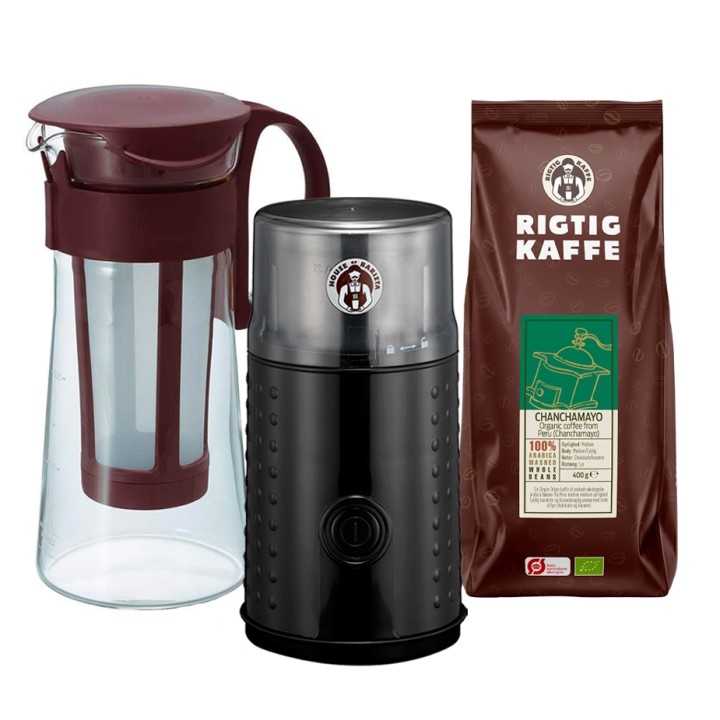 Hario Mizudashi Iskaffebryggare Inkl. House of Barista Elektrisk Kaffekvarn & 400g Kaffe
