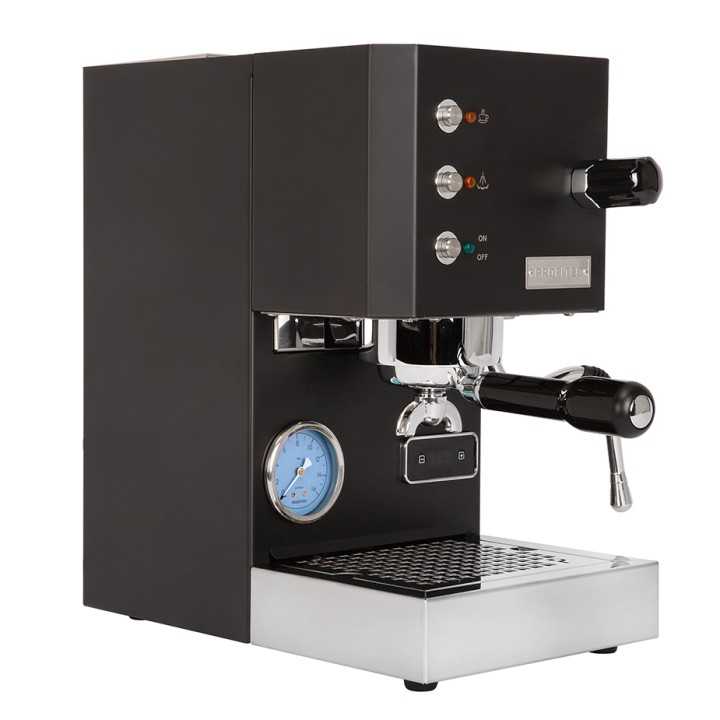Profitec GO Matt Svart Espressomaskin Inkl. Eureka Mignon Bravo Espressokvarn, Kaffevåg & Baristautrustning