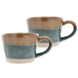 Villa Collection Evig Mugg m. Hank 30 cl 2 St Blå/Brun