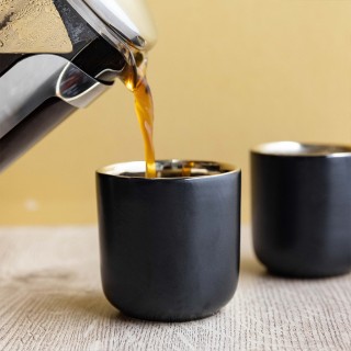 La Cafetière Dubbelväggig Espressokopp 11 cl 2 St Svart/Guld