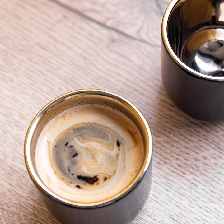 La Cafetière Dubbelväggig Espressokopp 11 cl 2 St Svart/Guld