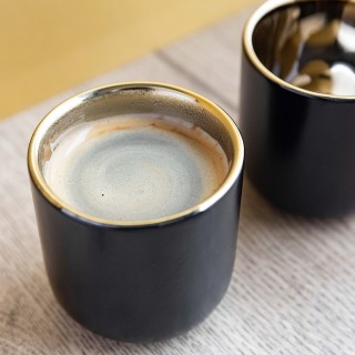 La Cafetière Dubbelväggig Espressokopp 7 cl 2 St Svart/Guld