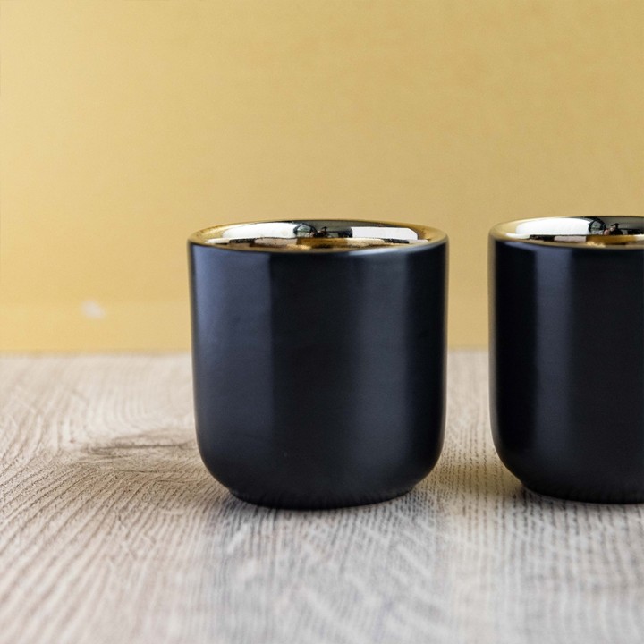 La Cafetière Dubbelväggig Espressokopp 7 cl 2 St Svart/Guld