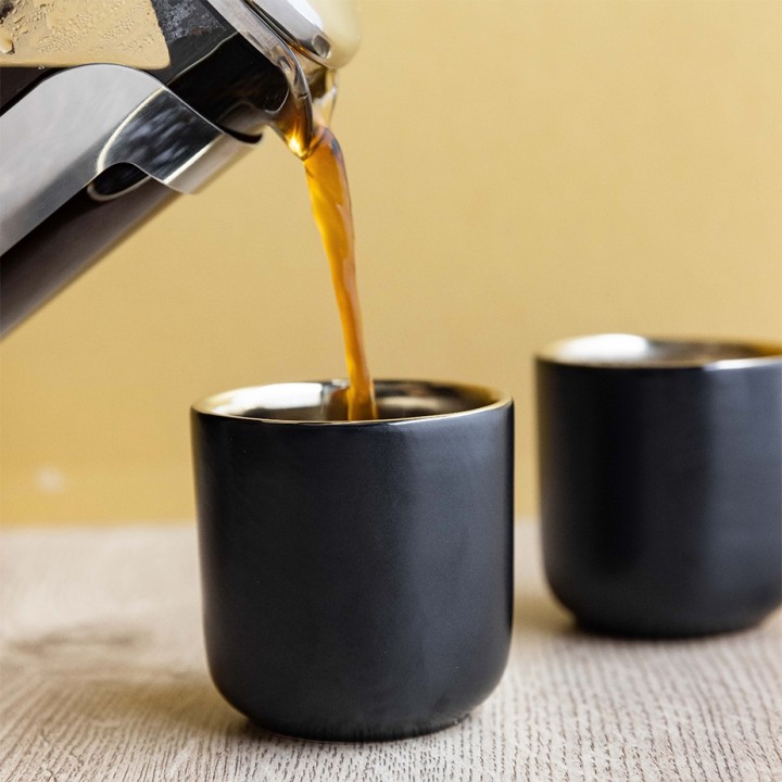La Cafetière Dubbelväggig Espressokopp 7 cl 2 St Svart/Guld