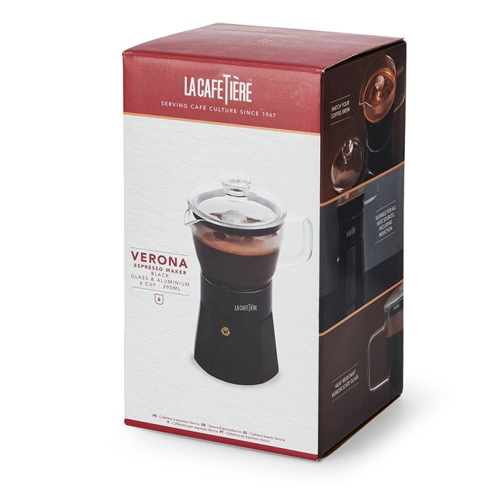 La Cafetière Verona 6 Koppar Mokabryggare Svart