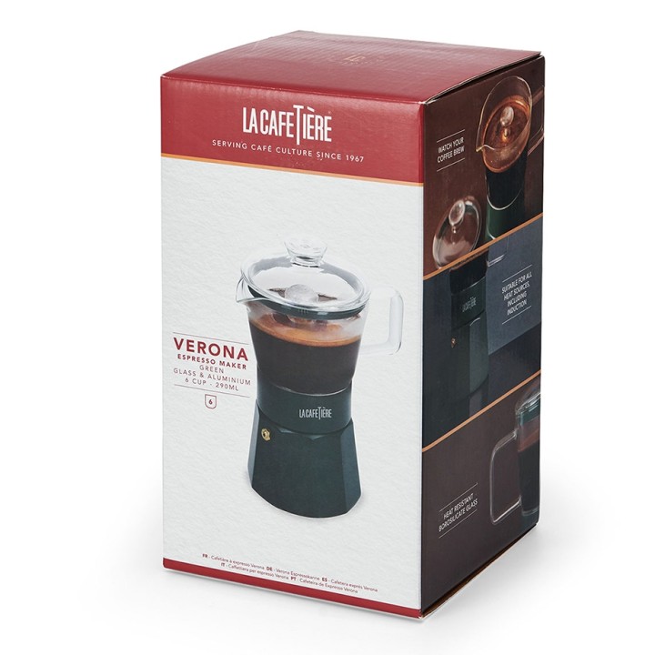 La Cafetière Verona 6 Koppar Mokabryggare Grön