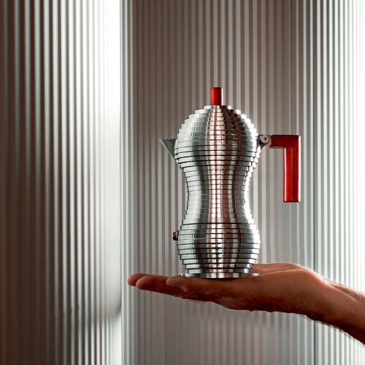 Alessi Pulcina Induction Espressokanna Röd 3 Kopp