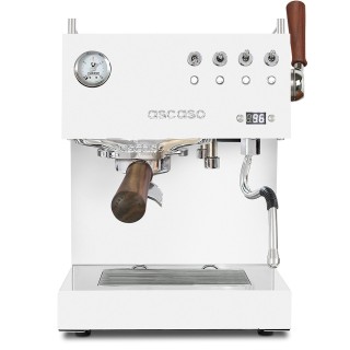 Ascaso Steel Duo Plus White - Modell 2024 Inkl. Eureka Libra, Espressokoppar & Kaffe