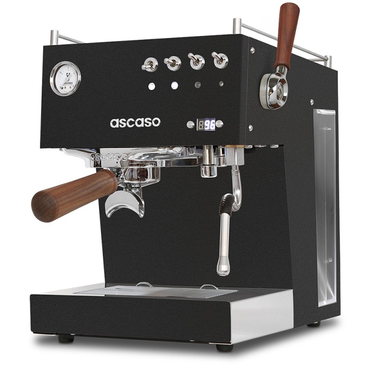 Ascaso Steel Duo Plus Black - Modell 2024 Inkl. Eureka Libra, Espressokoppar & Kaffe