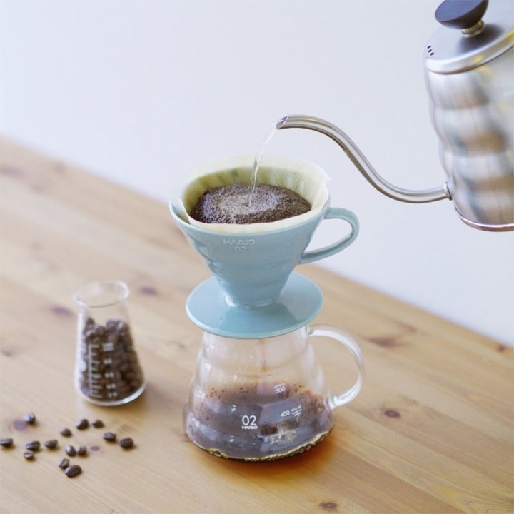 Hario V60-02 Keramik Dripper Ljusblå 2 Kopp