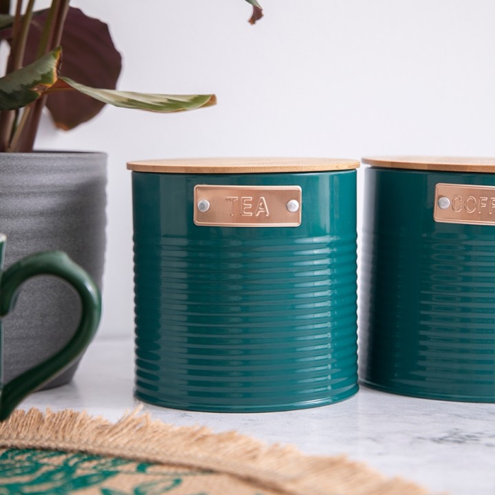 KitchenCraft Förvaringsburk Mörkgrön 3 St