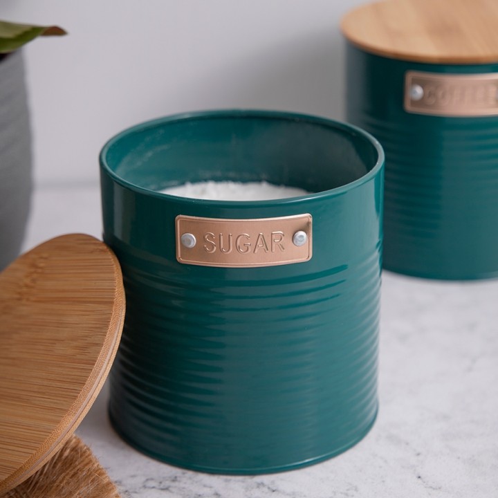 KitchenCraft Förvaringsburk Mörkgrön 3 St