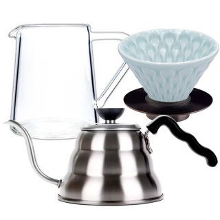 Loveramics Filterbryggning Set Inkl. Mellow Dripper 2 Kopp, Stativ, Glaskanna & V60 Vattenkokare
