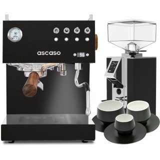 Ascaso Steel Duo PID Black Inkl. Eureka Mignon Turbo Espressokvarn & Koppar