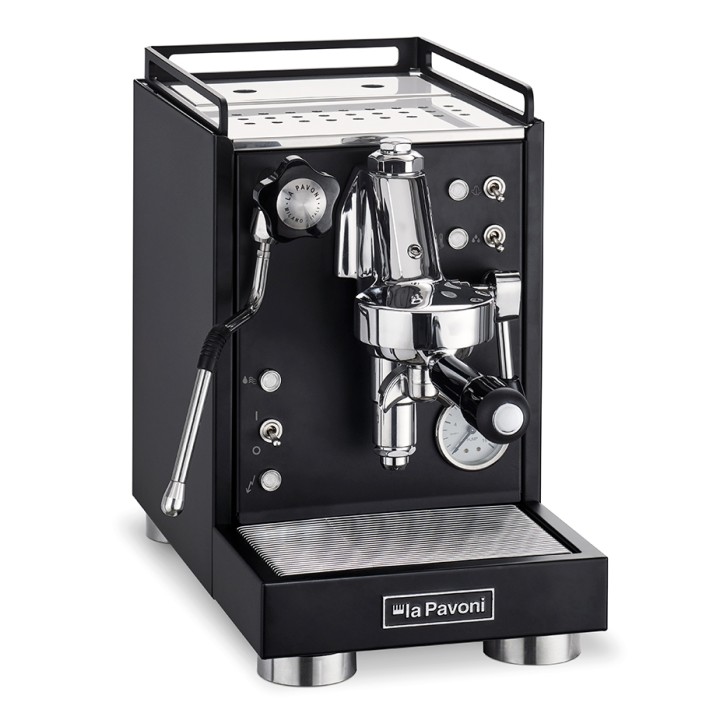 La Pavoni Mini Cellini Svart LPSMCB01EU Inkl. Eureka Mignon Turbo Espressokvarn, Baristautrustning & Koppar