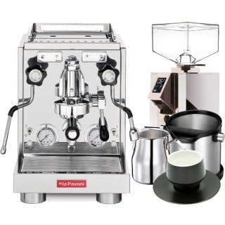 La Pavoni New Botticelli Evolution LPSBVS03EU Inkl. Eureka Mignon Turbo Espressokvarn, Baristautrustning & Koppar