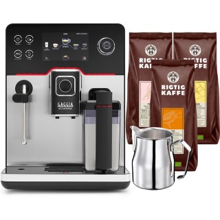 Gaggia Accademia Stål Espressomaskin Inkl. Mjölkkanna & 3x400g Rigtig Kaffe
