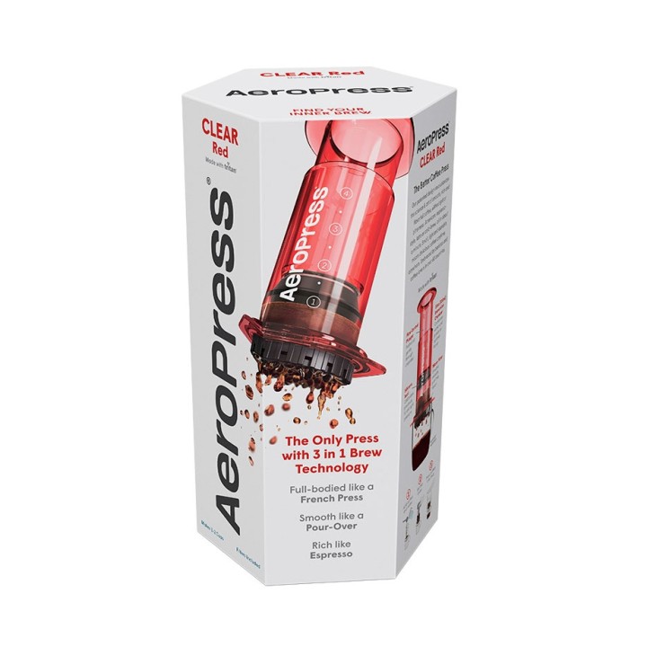 AeroPress Clear Röd Resebryggare
