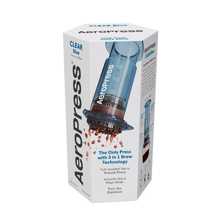 AeroPress Clear Blå Resebryggare