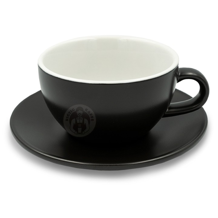 Club House Tulipano Latte med Underkopp Matt Svart 30 cl 6 St