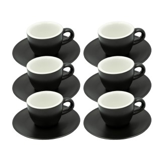 Club House Tulipano Espresso med Underkopp Matt Svart 7 cl 6 St