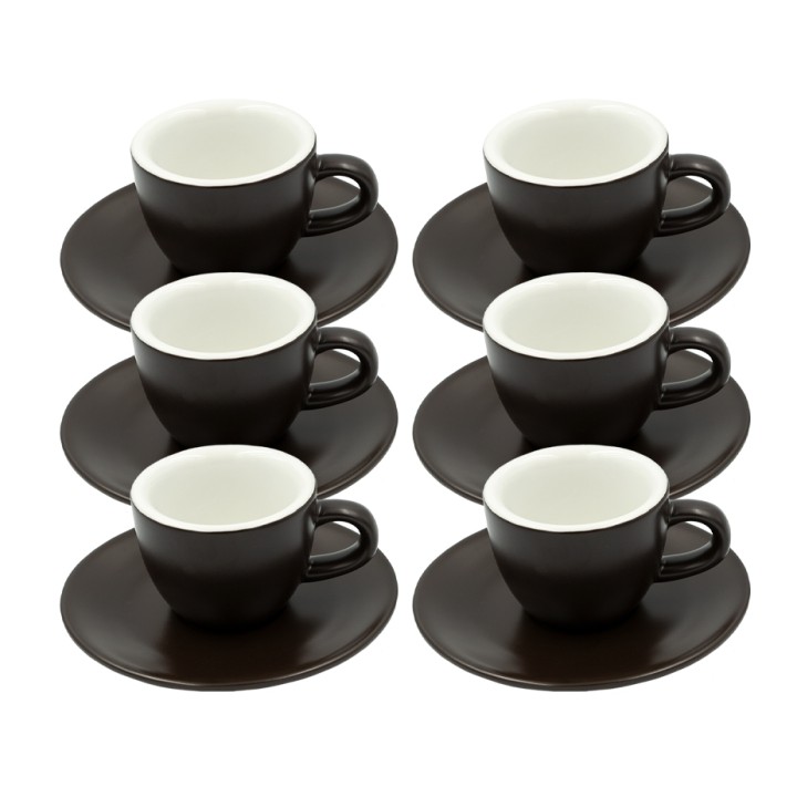 Club House Tulipano Espresso med Underkopp Matt Brun 7 cl 6 St