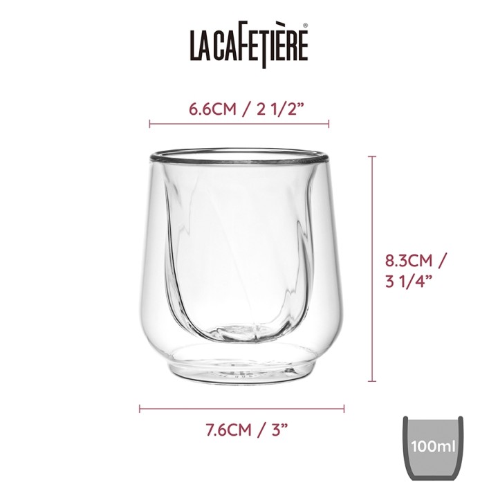 La Cafetière Dubbelväggig Cortado Glas 13,5 cl 6 St