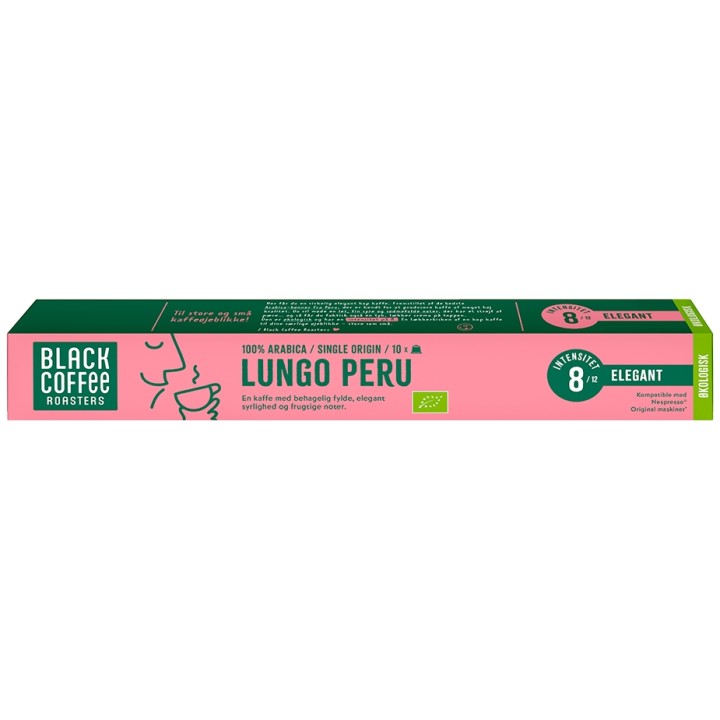 Black Coffee Roasters Lungo Peru Organic Kaffekapslar 10 st