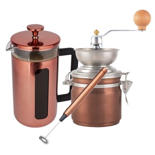La Cafetière Pisa 3 Koppar Kaffepress Koppar Inkl. Kaffekvarn Manuell & Mjölkskummare