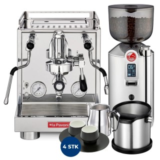 La Pavoni New Cellini Evolution LPSCVS01NO Inkl. La Pavoni Prosumer Espressokvarn, Baristautrustning & Koppar