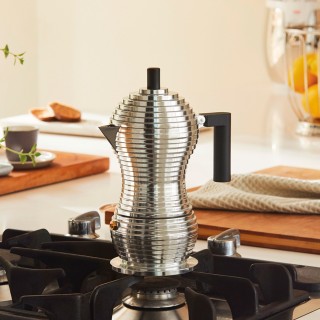 Alessi Pulcina Induction mokabryggare Svart 3 Koppar