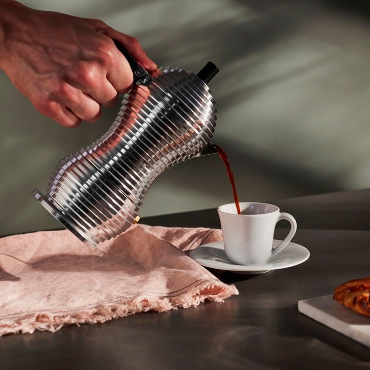 Alessi Pulcina Induction mokabryggare Svart 3 Koppar