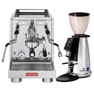 La Pavoni New Botticelli Specialty LPSBSS03NO Espressomaskin Inkl. Macap M2E Chrome Espressokvarn