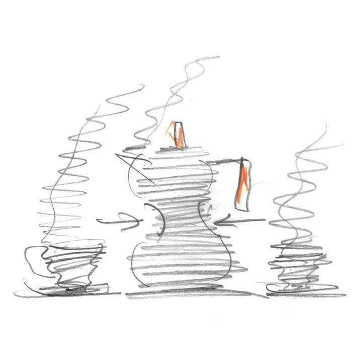 Alessi Pulcina Induction Espressokanna Röd 6 Kopp