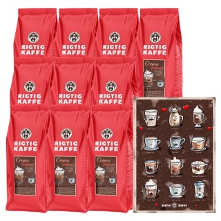 Rigtig Kaffe Crema Intenso 1kg Inkl. Rigtig Kaffe HOTTER & STRONGER Poster 21x30cm