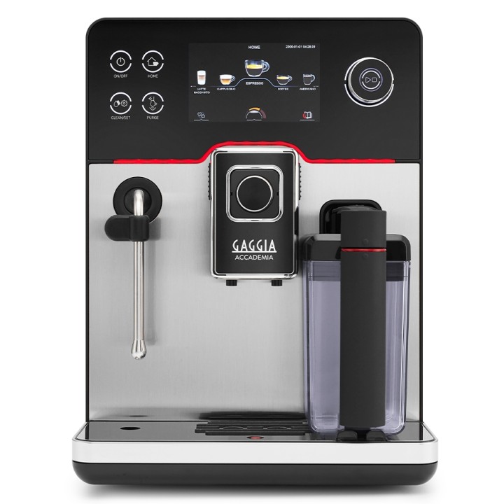 Gaggia Accademia Stål Espressomaskin Inkl. Proff Mjölkkanna 0,5L & 6kg Rigtig Kaffe Crema Intenso